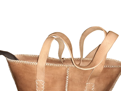 Bolso Mujer  Vacuno hilo blanco Mediano