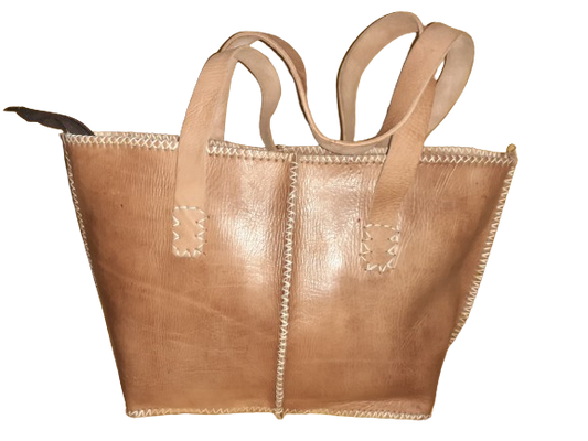 Bolso Mujer  Vacuno hilo blanco Mediano